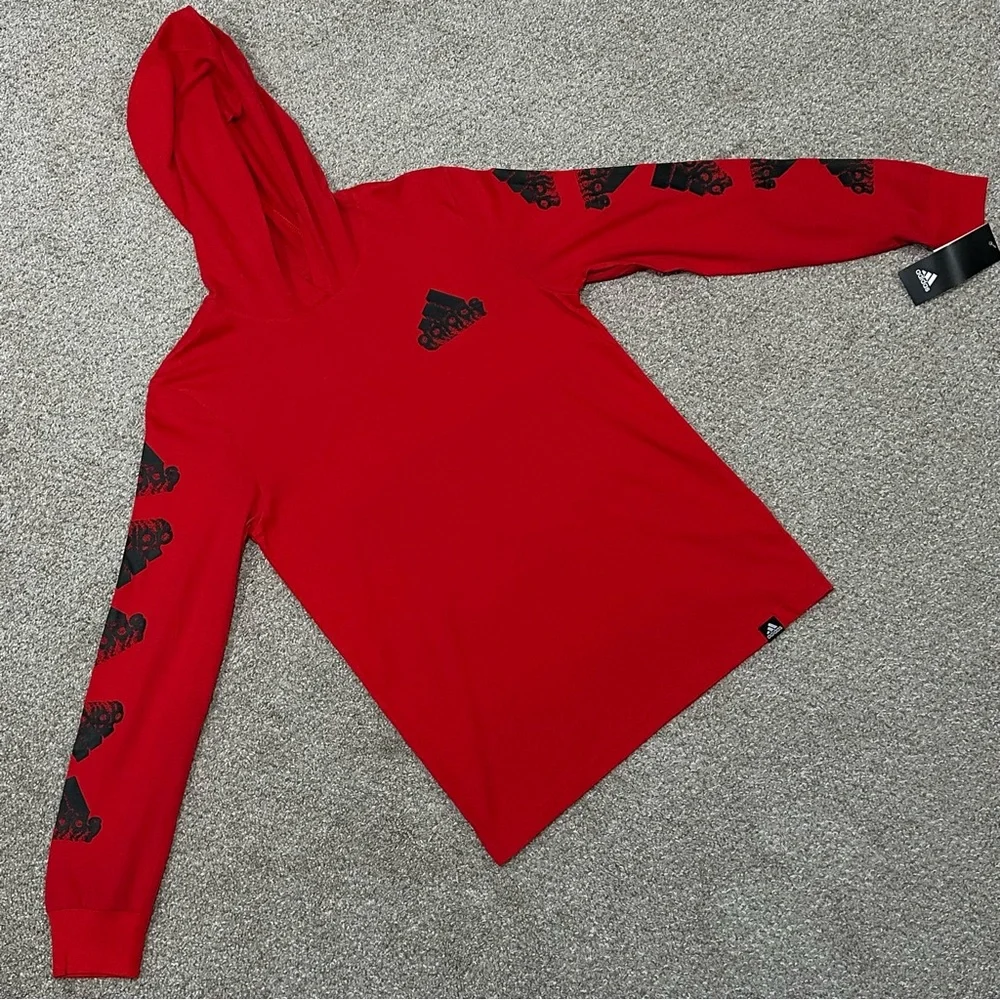 Adidas Boys Long Sleeve Hooded Tee and Jogger Pants Set